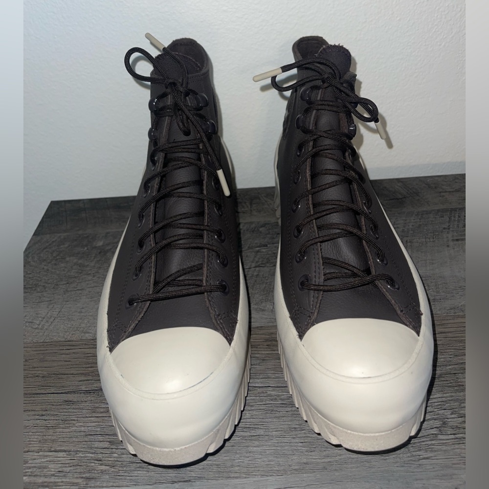 Converse Gortex Dark Brown Leather Platform Sneakers